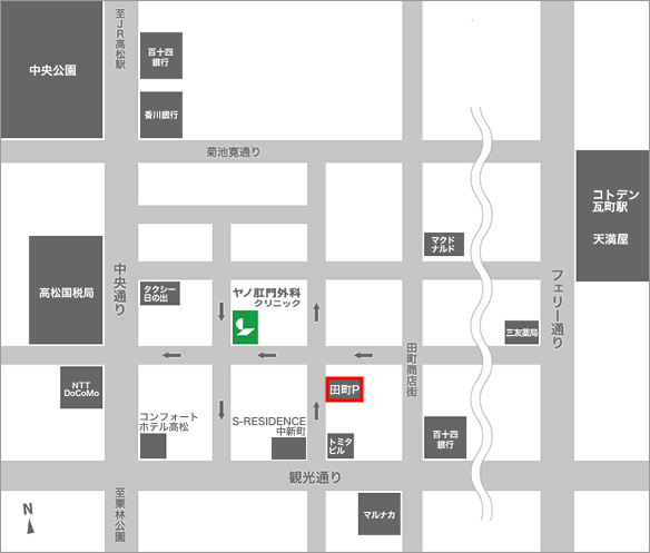 ヤノ肛門外科クリニック・アクセスマップ